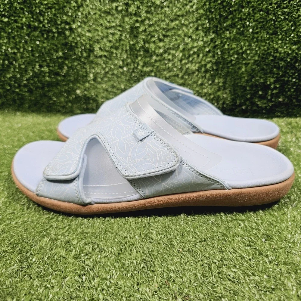Spenco Orthotic Kholo Light Blue Slip On Comfort Sandals Womens Size 10